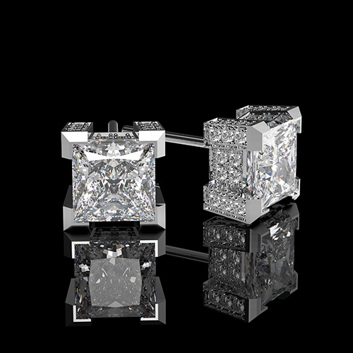 プリンセスカットダイヤモンドピアス～COVALENTコバレント～