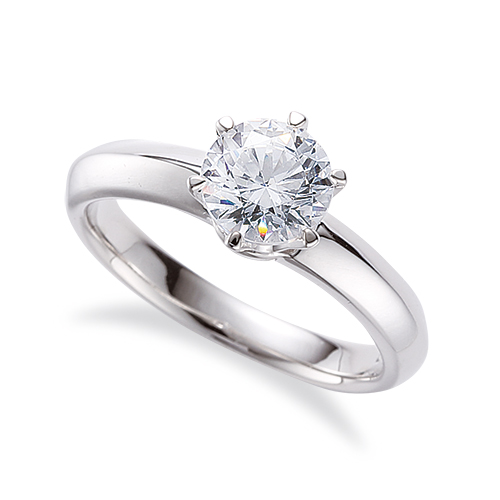 6点留め 高さを出したダイヤモンドが輝くリング